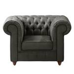 Fauteuil Chesterfield Pintano Aspect cuir vieilli - Gris foncé