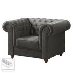 Fauteuil Chesterfield Pintano Velours - Gris
