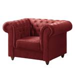 Fauteuil Chesterfield Pintano fluweel - Rood