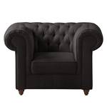 Fauteuil Chesterfield Pintano geweven stof - Antraciet