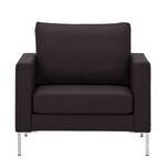 Fauteuil Portobello echt leer Echt leer Gad: Donkerbruin - Hoekig