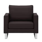 Fauteuil Portobello Cuir véritable Cuir véritable Gad : Marron foncé - Luge