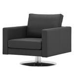 Fauteuil pivotant Portobello Cuir véritable - Cuir véritable Gad : Anthracite