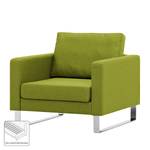 Fauteuil Portobello geweven stof Stof Ramira: Limegroen - Beugelpoten