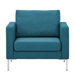 Fauteuil Portobello geweven stof Stof Ramira: Turquoise - Hoekig