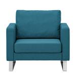 Fauteuil Portobello geweven stof Stof Ramira: Turquoise - Beugelpoten