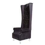 Sessel Queen Black Velvet Mischgewebe - Schwarz