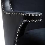 Fauteuil Rivet fluweel/kunstleer - zwart