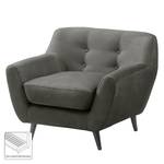 Fauteuil Rometta antieke leerlook - Donkergrijs