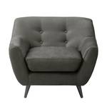 Fauteuil Rometta antieke leerlook - Donkergrijs