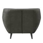 Fauteuil Rometta antieke leerlook - Donkergrijs