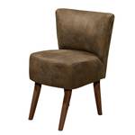 Fauteuil Rotnes antieke leerlook - Nougatkleurig - Donkerbruin