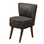 Fauteuil Rotnes Imitation cuir vieilli - Basalte - Marron foncé