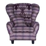 Fauteuil à oreilles Rudolf Tissu violet