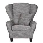 Fauteuil à oreilles Sambesi Tissu structuré - Gris - Sans repose-pieds