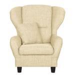 Ohrensessel Sambesi Strukturstoff Beige - Mit Hocker