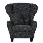 Fauteuil à oreilles Sambesi Tissu structuré - Noir - Sans repose-pieds