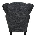 Fauteuil à oreilles Sambesi Tissu structuré - Noir - Sans repose-pieds