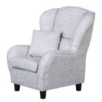 Oorfauteuil Sambesi structuurstof - Zilver - Met hocker