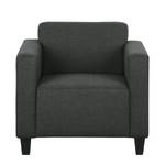 Fauteuil Santorini (met hocker) geweven stof - Hocker - Antraciet