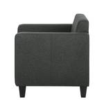 Fauteuil Santorini (met hocker) geweven stof - Hocker - Antraciet