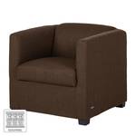 Fauteuil Savja geweven stof - Donkerbruin - Boxspring