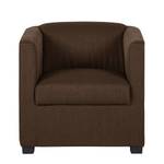 Fauteuil Savja geweven stof - Donkerbruin - Boxspring