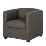 Fauteuil Savja geweven stof - Donkergrijs - Boxspring