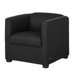 Fauteuil Savja geweven stof - Zwart - Boxspring