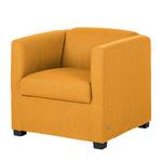 Fauteuil Savja geweven stof - Mosterdgeel - Boxspring