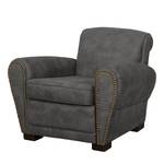 Fauteuil Porches Aspect cuir vieilli - Gris foncé