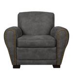 Fauteuil Porches antieke leerlook - Donkergrijs