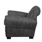 Fauteuil Porches antieke leerlook - Donkergrijs