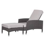 Loungestoel met hocker Paradise Lounge grijs polyrotan
