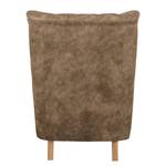 Oorfauteuil Shenton antieke leerlook - Latte Macchiattokleurig