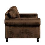 Fauteuil Sombrero Imitation cuir vieilli marron foncé