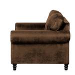 Fauteuil Sombrero Imitation cuir vieilli marron foncé