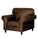 Fauteuil Sombrero Imitation cuir vieilli marron foncé