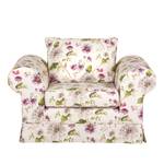 Fauteuil Summer Romance I geweven stof - beige - gebloemd