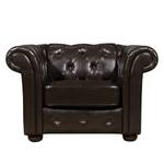 Fauteuil Taunton echt leer - donkerbruin