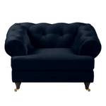 Chesterfield Sessel Thory Samt - Dunkelblau