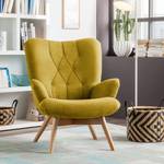 Fauteuil Tias geweven stof - Mosterdgeel