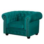 Fauteuil Torquay II Microfibre - Bleu pétrole