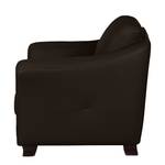 Fauteuil Toucy Cuir véritable marron foncé