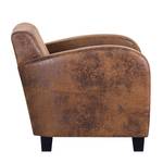 Fauteuil Tullow bruine antiek leren look