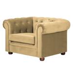 Sessel Upperclass Samtstoff - mit Kissen - Beige