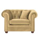 Sessel Upperclass Samtstoff - mit Kissen - Beige