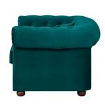 Fauteuil Upperclass fluweel met kussen turquoise