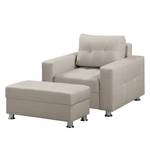 Fauteuil Upwell structuurstof - Kiezelkleurig - Met hocker