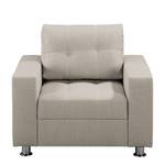 Fauteuil Upwell structuurstof - Kiezelkleurig - Met hocker